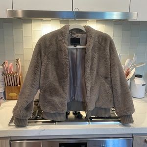 Gray faux fur jacket